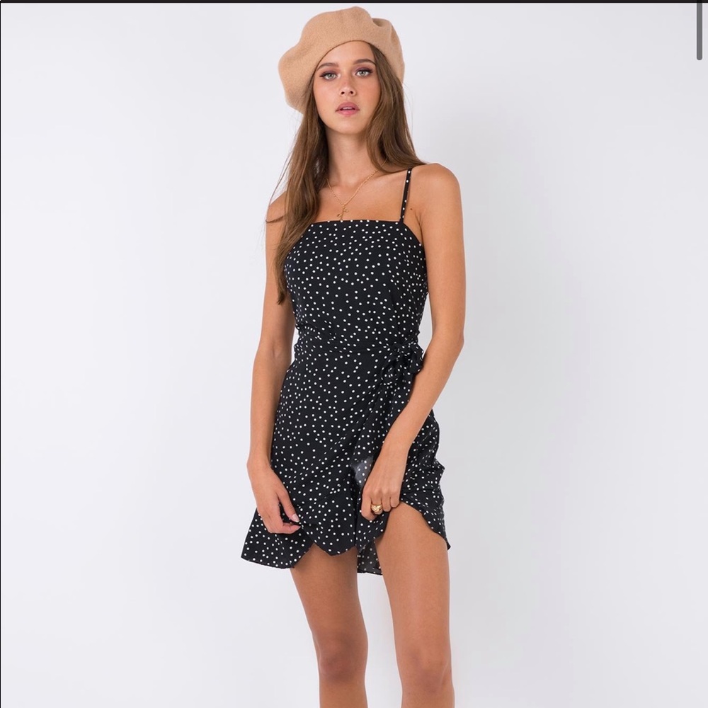 Princess Polly Polka Dot Caesura Mini Dress
